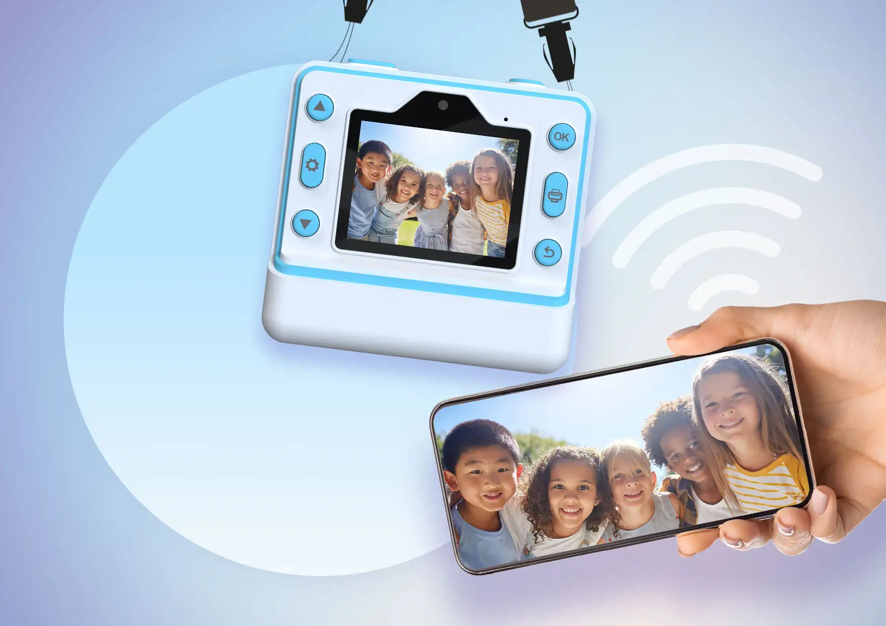 Xblitz Flash Blue Aparat natychmiastowy z drukarką termiczną dla dzieci