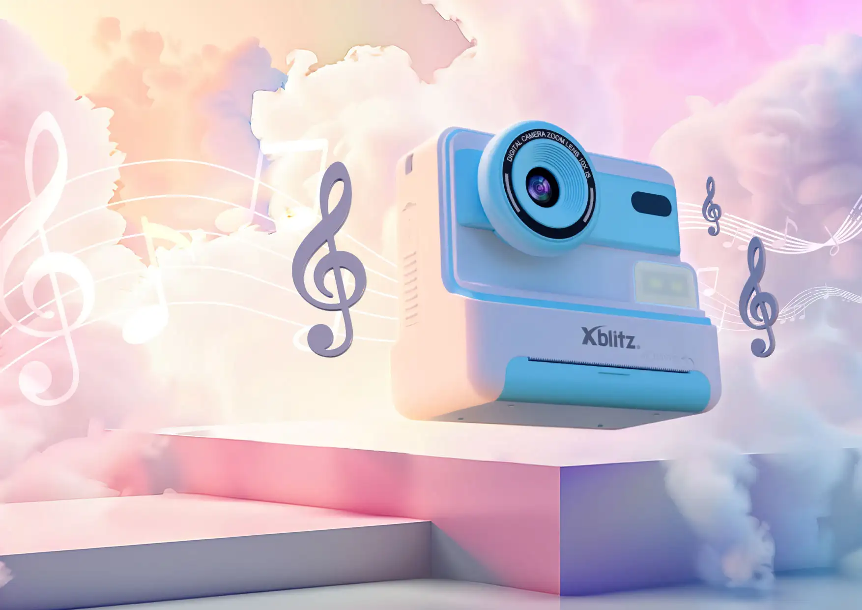 Xblitz Flash Blue Aparat natychmiastowy z drukarką termiczną dla dzieci