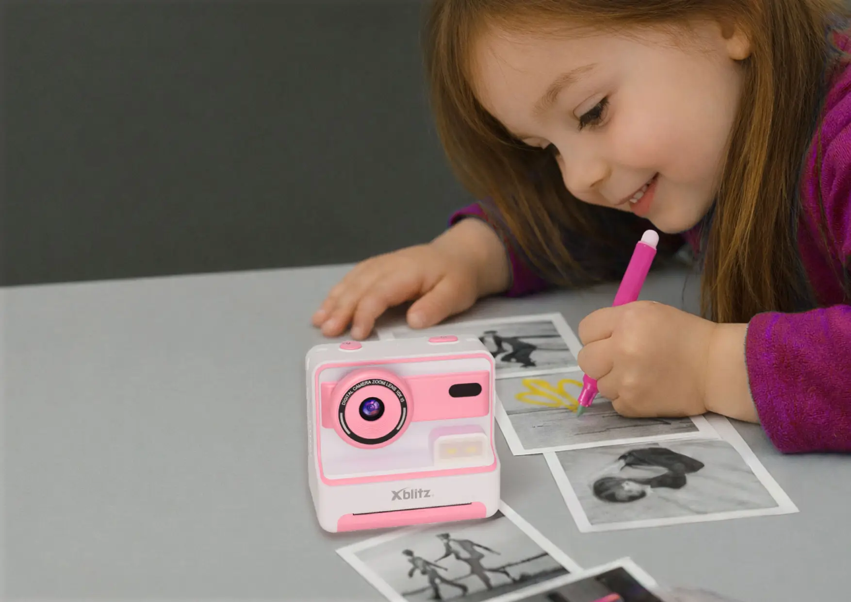 Xblitz Flash Pink Aparat natychmiastowy z drukarką termiczną dla dzieci