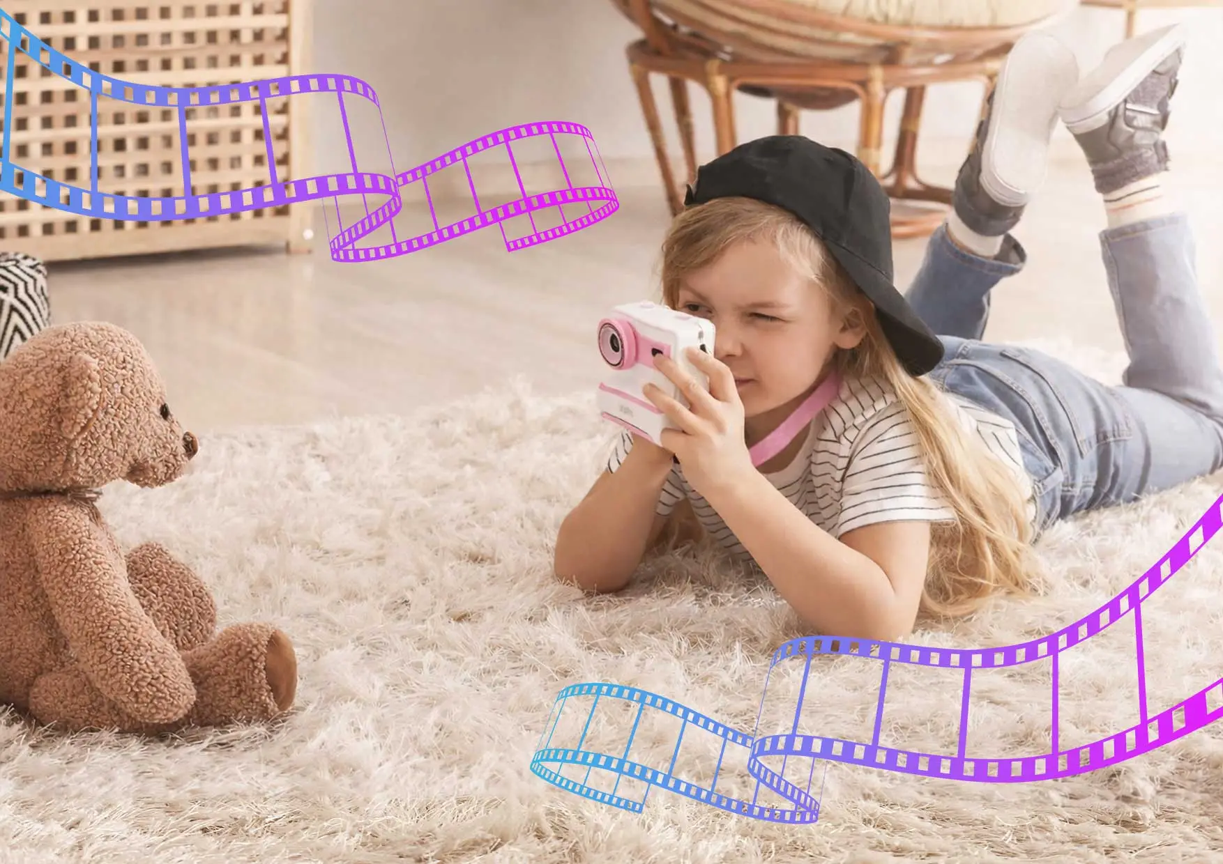 Xblitz Flash Pink Aparat natychmiastowy z drukarką termiczną dla dzieci