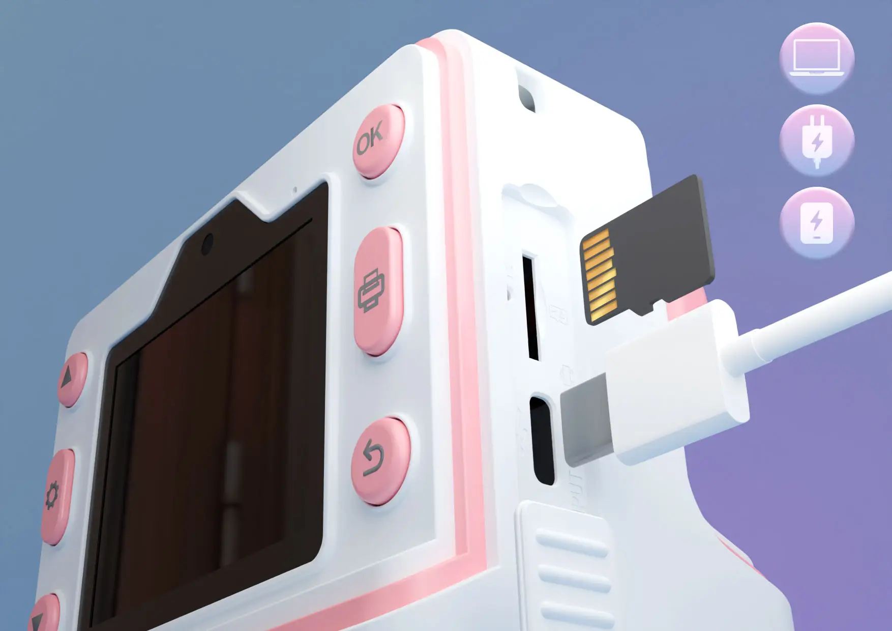 Xblitz Flash Pink Aparat natychmiastowy z drukarką termiczną dla dzieci