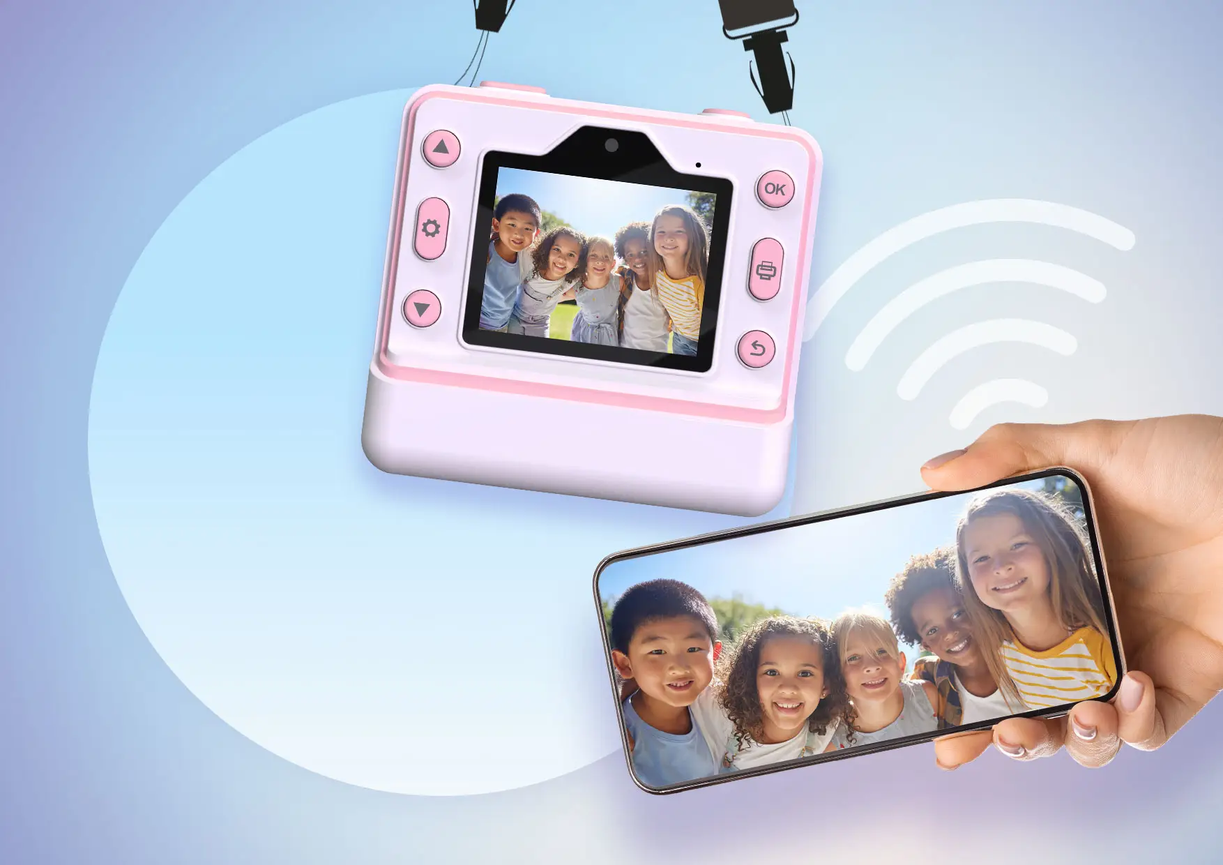 Xblitz Flash Pink Aparat natychmiastowy z drukarką termiczną dla dzieci