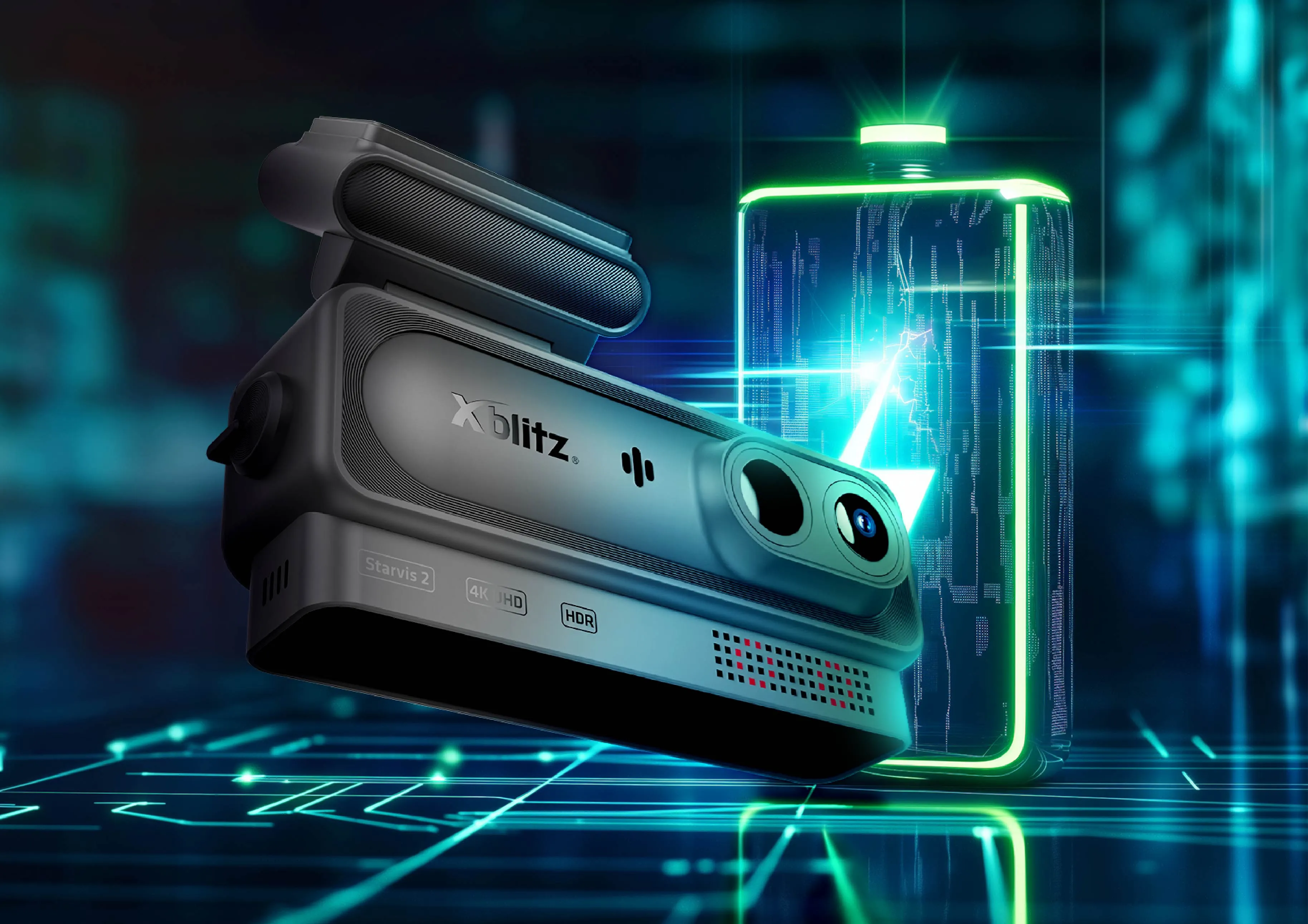 Xblitz Future 3CH - Wideorejestrator premium 3-kanałowy z 4k HDR Starvis 2 i GPS
