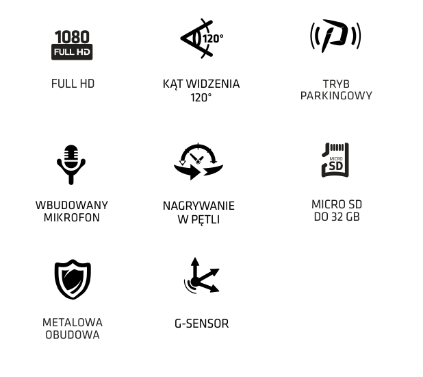 Funkcje kamery Xblitz Dual Core