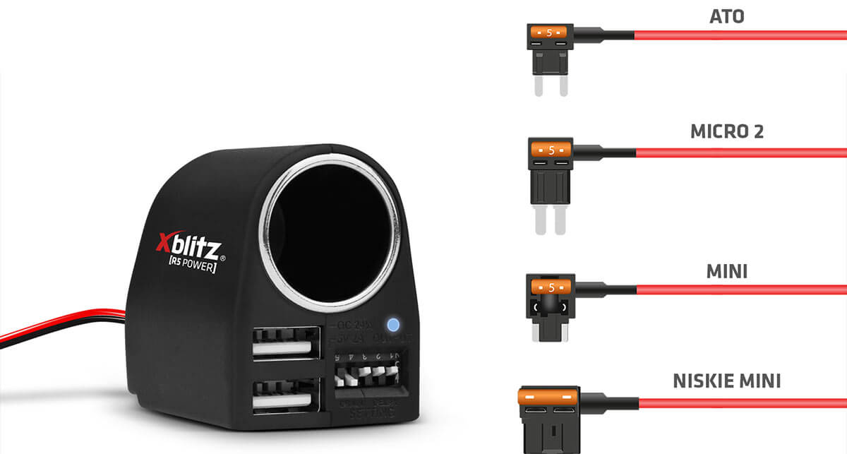Wielofunkcyjny zasilacz kamer samochodowych Xblitz R5 POWER