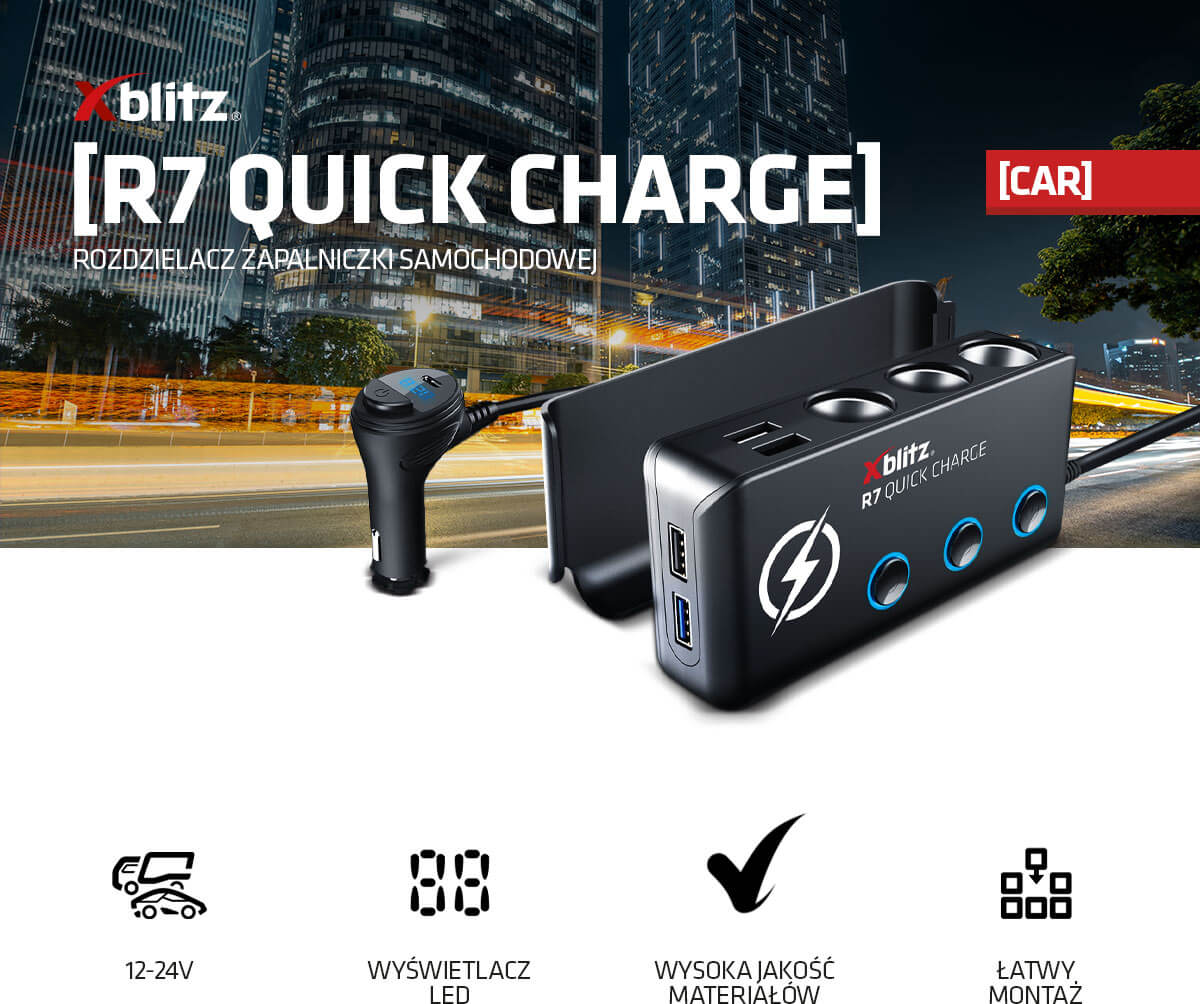 Rozdzielacz zapalniczki samochodowej Xblitz R7 Quick Charge