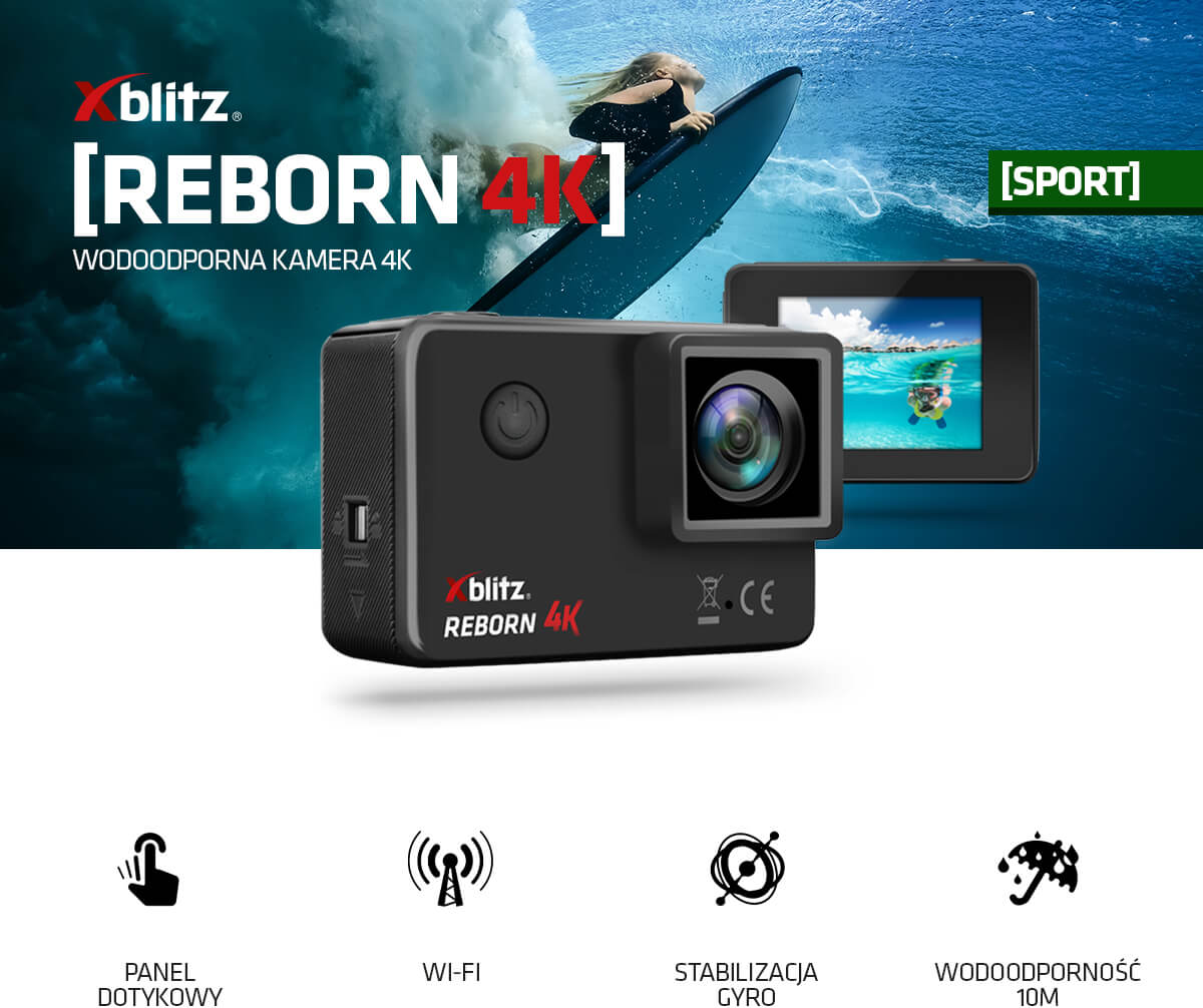 Wodoodporna kamera 4K Xblitz Reborn 4K