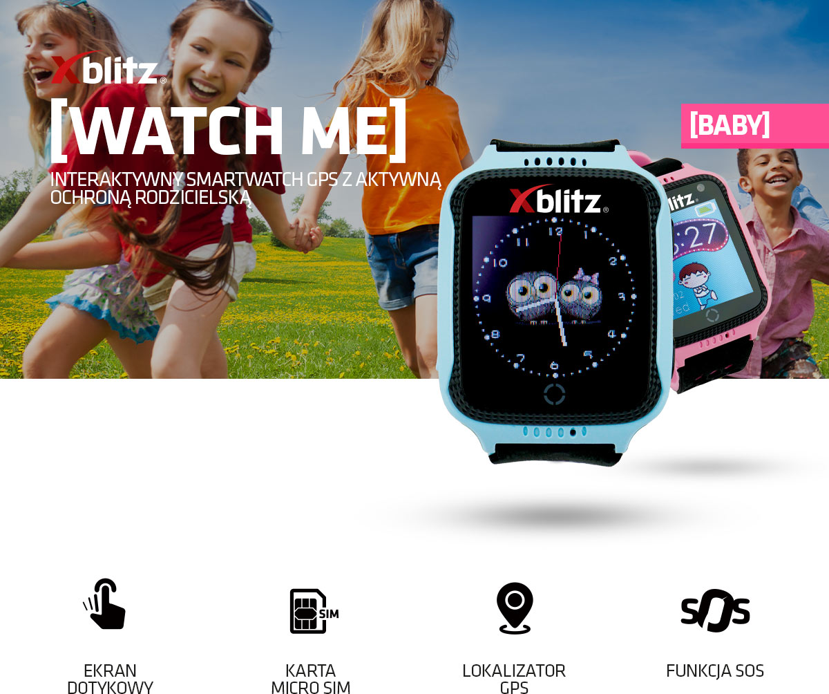 Interaktywny smartwatch z aktywną ochroną rodzicielską Xblitz Watch Me