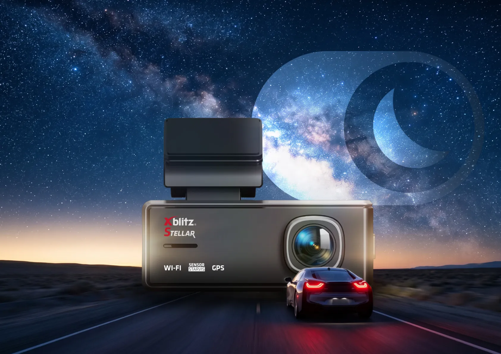 Xblitz Stellar - Wideorejestrator premium z sensorem starvis, wi-fi I GPS