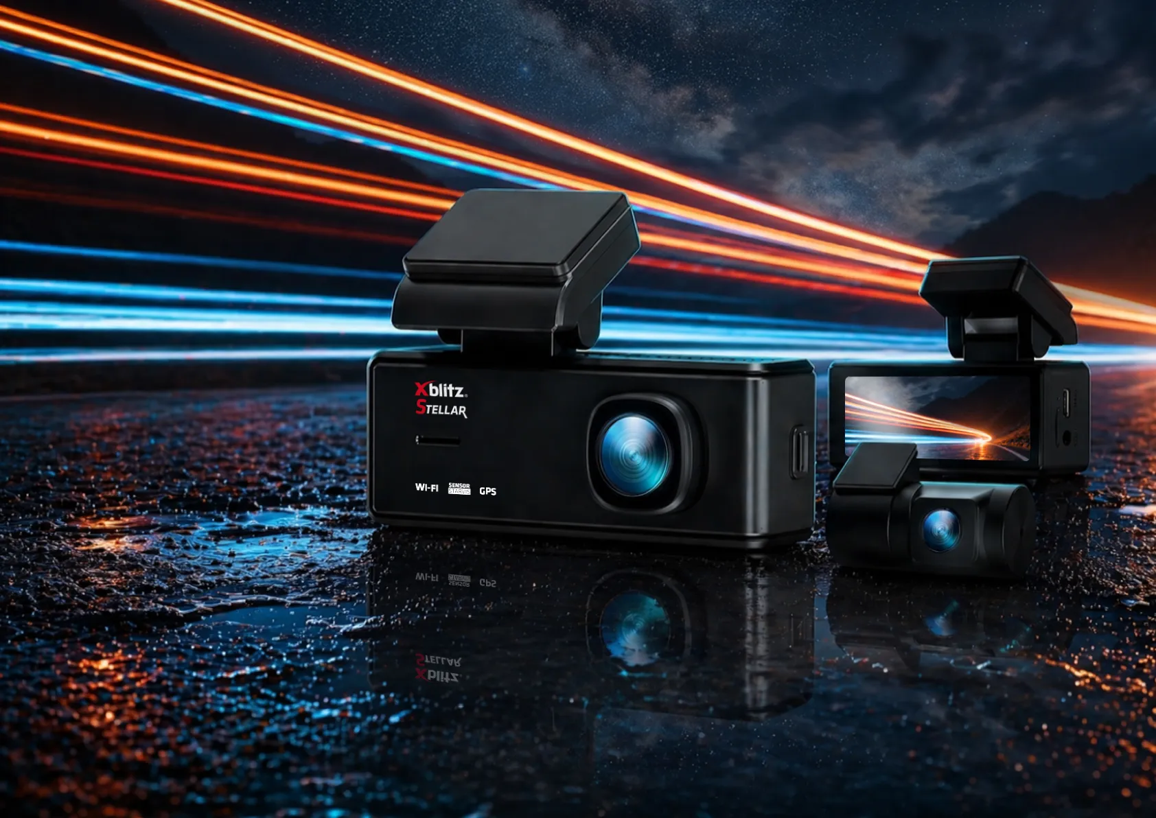 Xblitz Stellar - Wideorejestrator premium z sensorem starvis, wi-fi I GPS