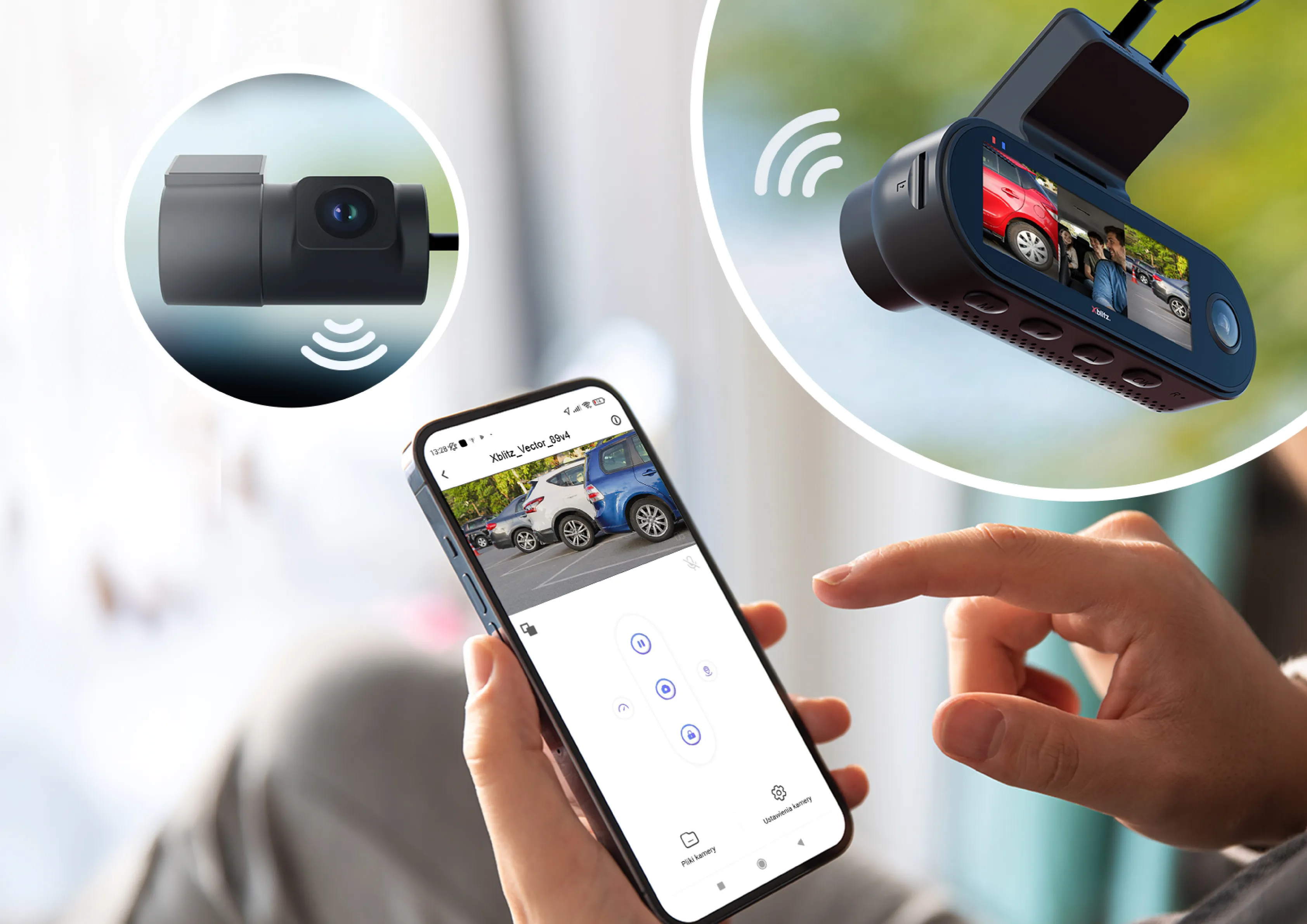 Xblitz Vector 3CH - Wideorejestrator 3-kanałowy z kamera wsteczna, wi-fi I GPS