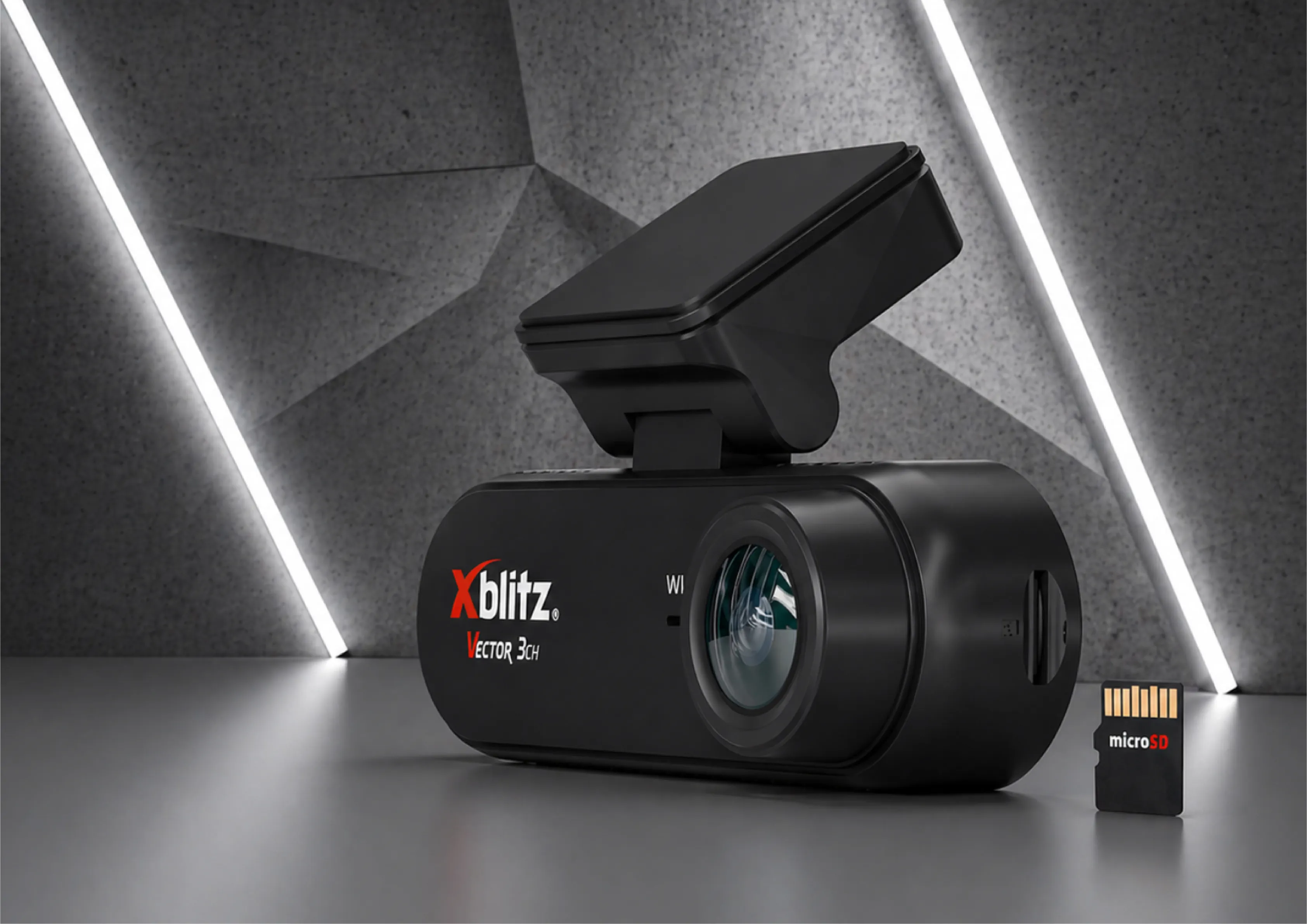 Xblitz Vector 3CH - Wideorejestrator 3-kanałowy z kamera wsteczna, wi-fi I GPS