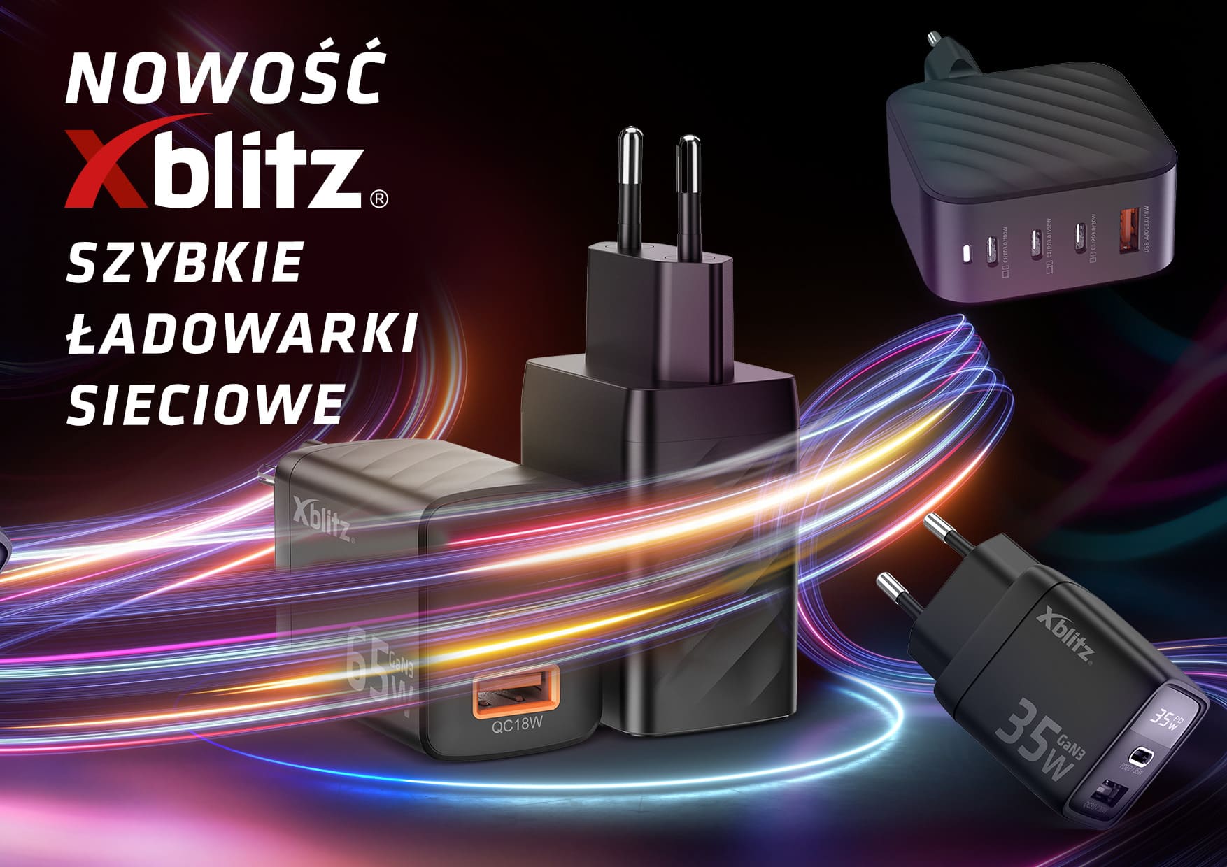 Nowość w portfolio Xblitz: ultraszybkie ładowarki sieciowe