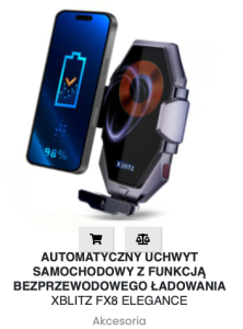 Automatyczny uchwyt samochodowy z funkcją bezprzewodowego ładowania Xblitz FX8 Elegance