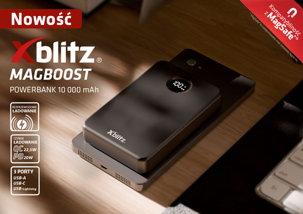 Xblitz MAGBOOST bezprzewodowy powerbank 10 000 mAh