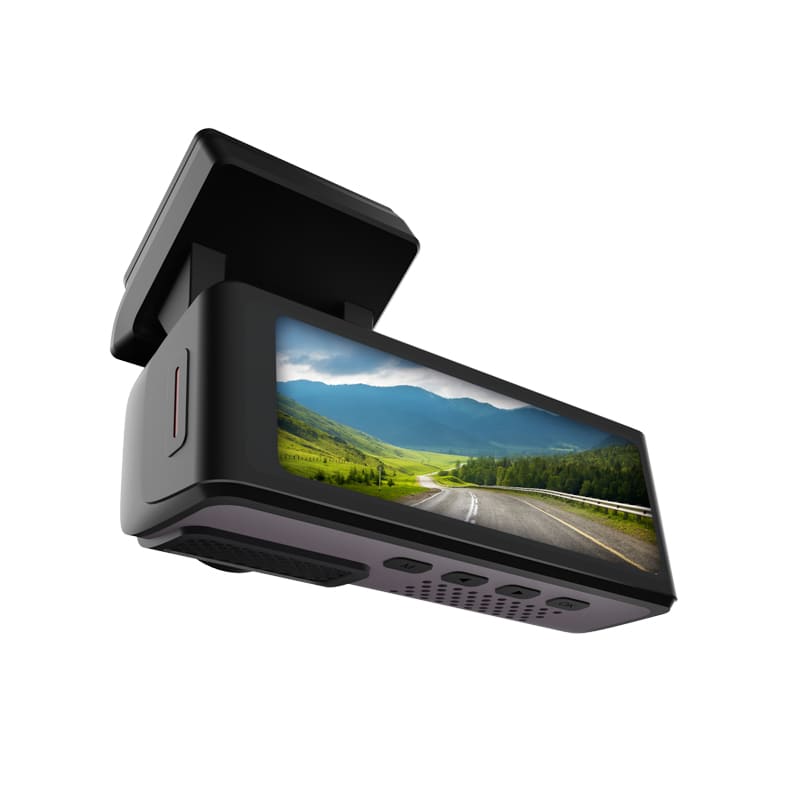 kamera xblitz go3 pokazana z wyswietlaczem i uchwytem od boku