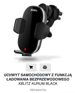Uchwyt samochodowy na telefon z ładowniem bezprzedowodowym Xblitz Aurum Black